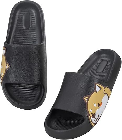 Waysoland Klapki Kapcie Uniseks Antypoślizgowe Czarne Rozmiar 42-43