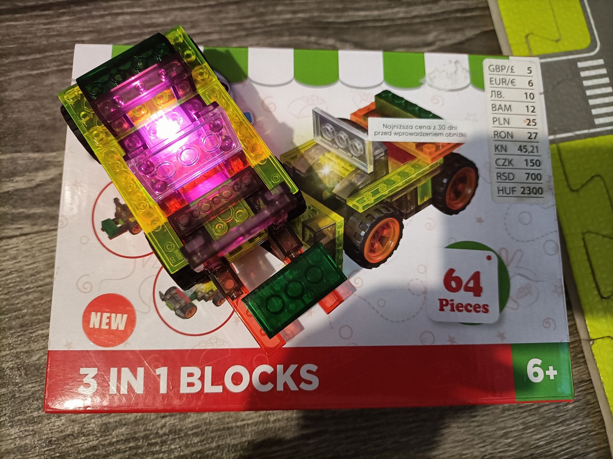 Świecące klocki 3 w 1