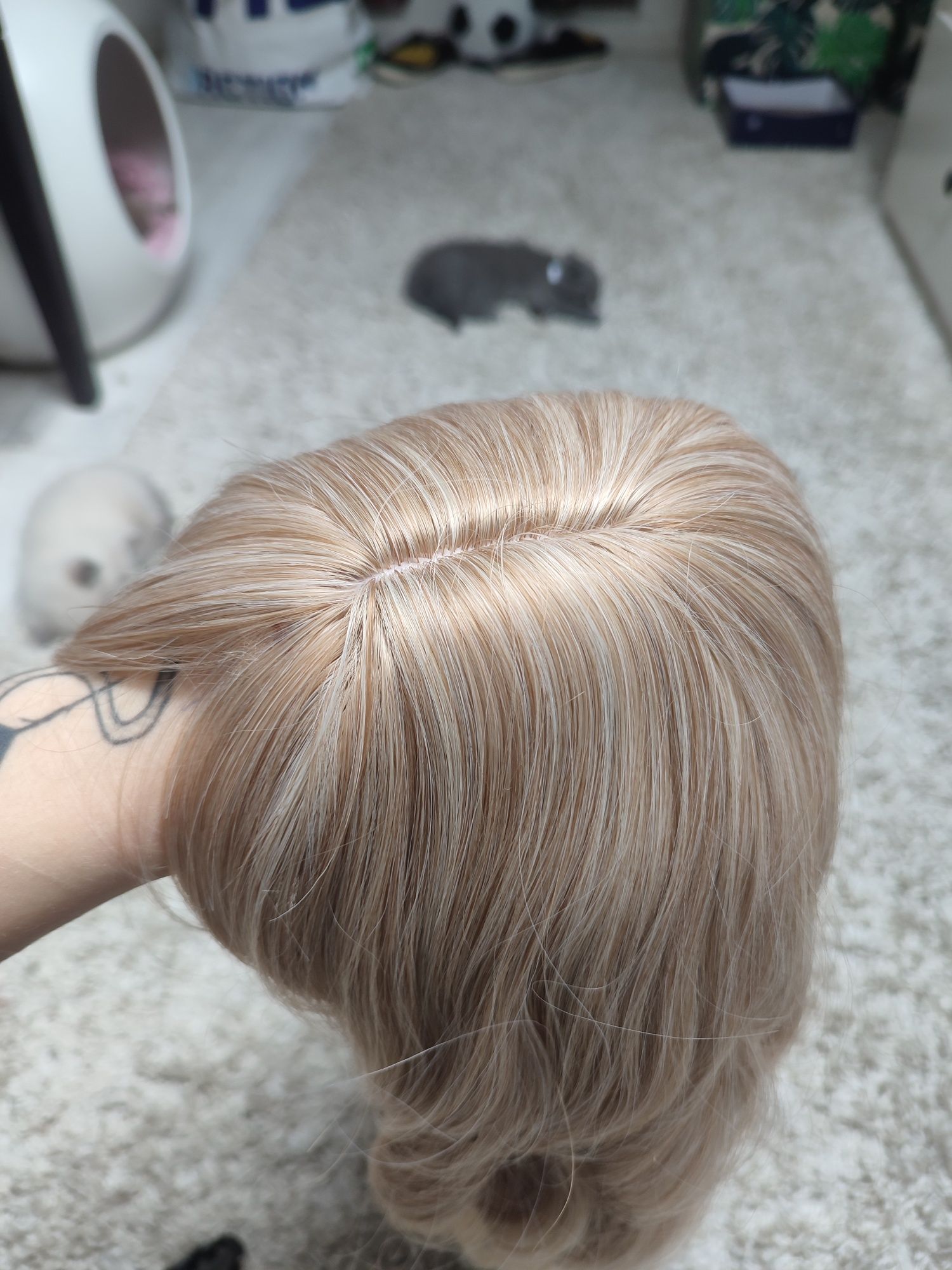 Peruka blond z grzywką bob WIG blonde cosplay