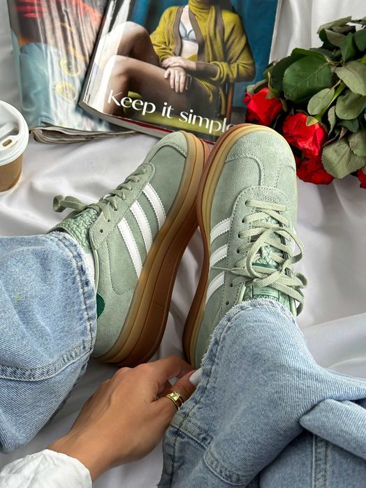 Кросівки Adidas Gazelle Bold Olive premium