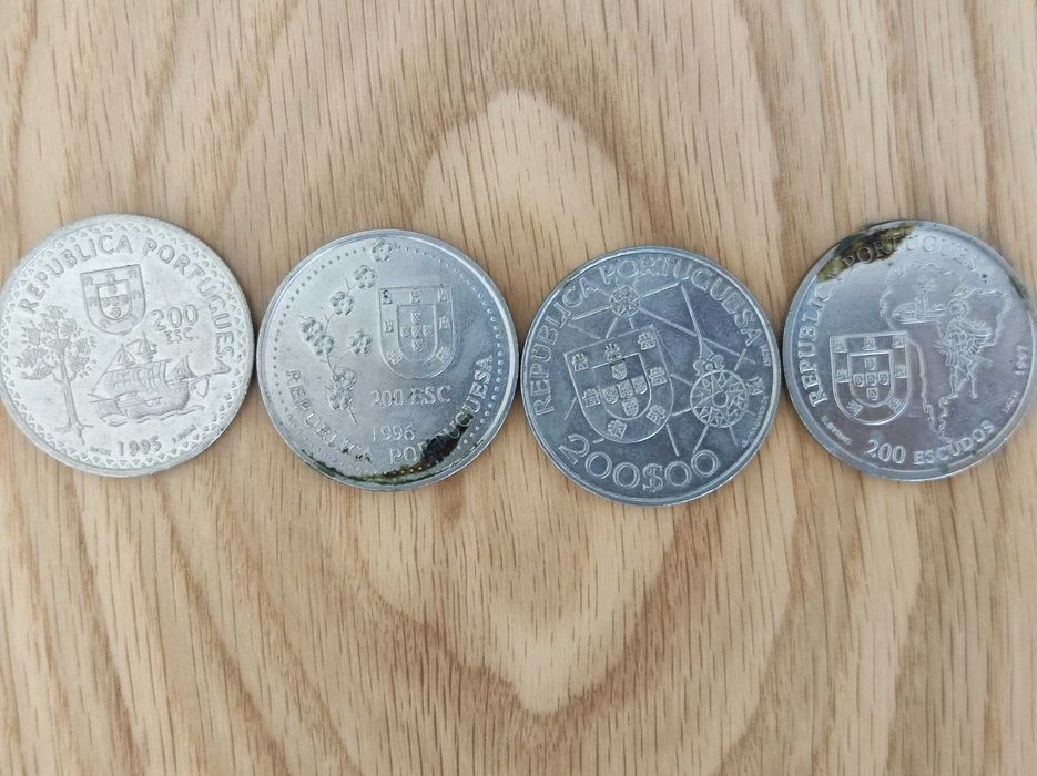 Lote 4 Moedas 200 Escudos – Descobrimentos Portugueses – Envio Grátis
