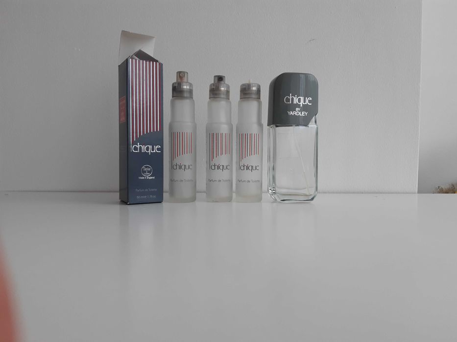 puste opakowania po Chique Yardley Milton Lloyd