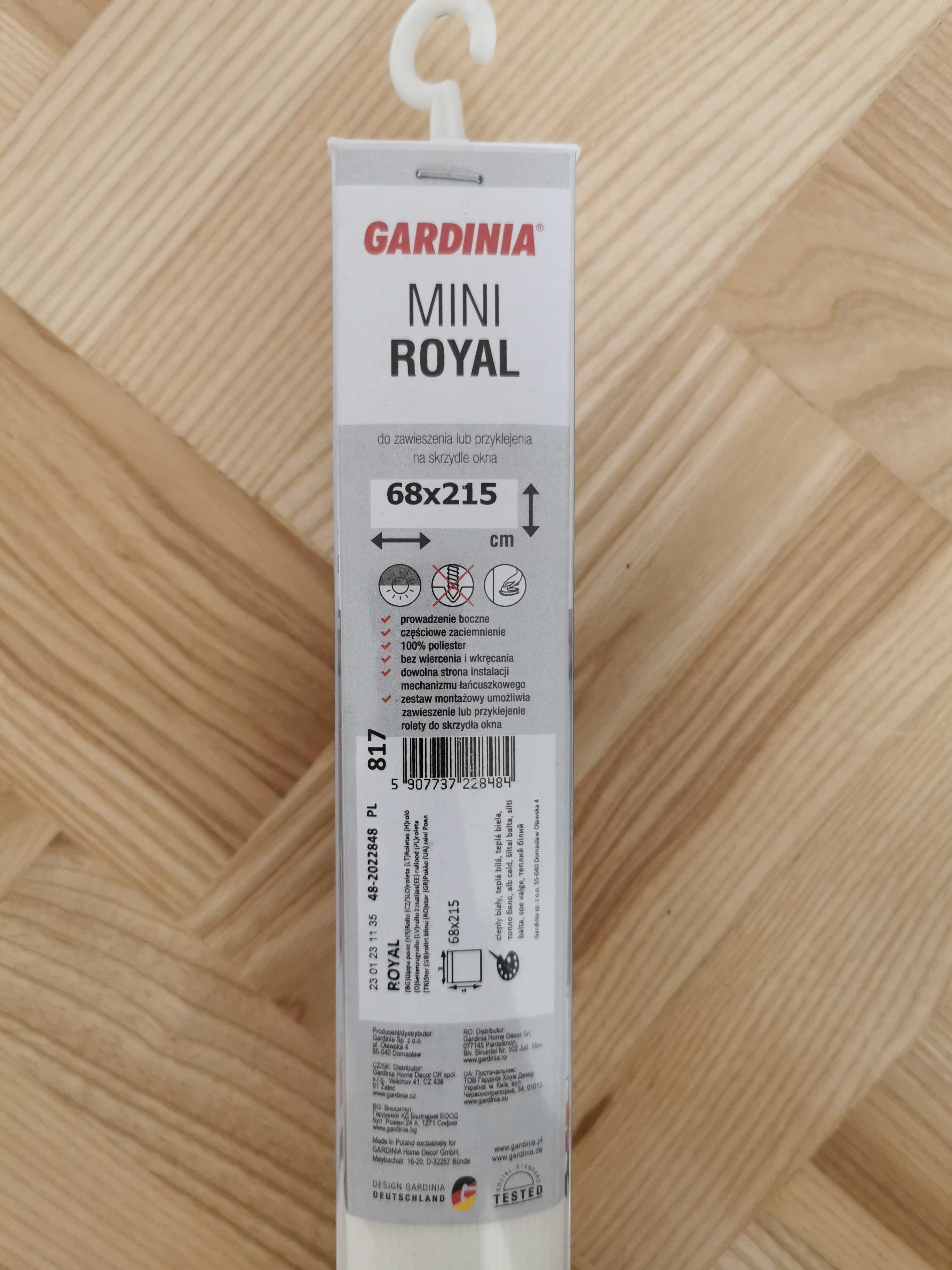 Roleta Gardinia Mini Royal 68x215 ciepły biały