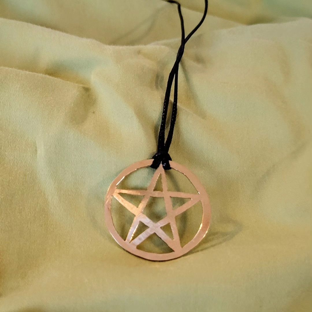 Naszyjnik pentagram z mosiądzu