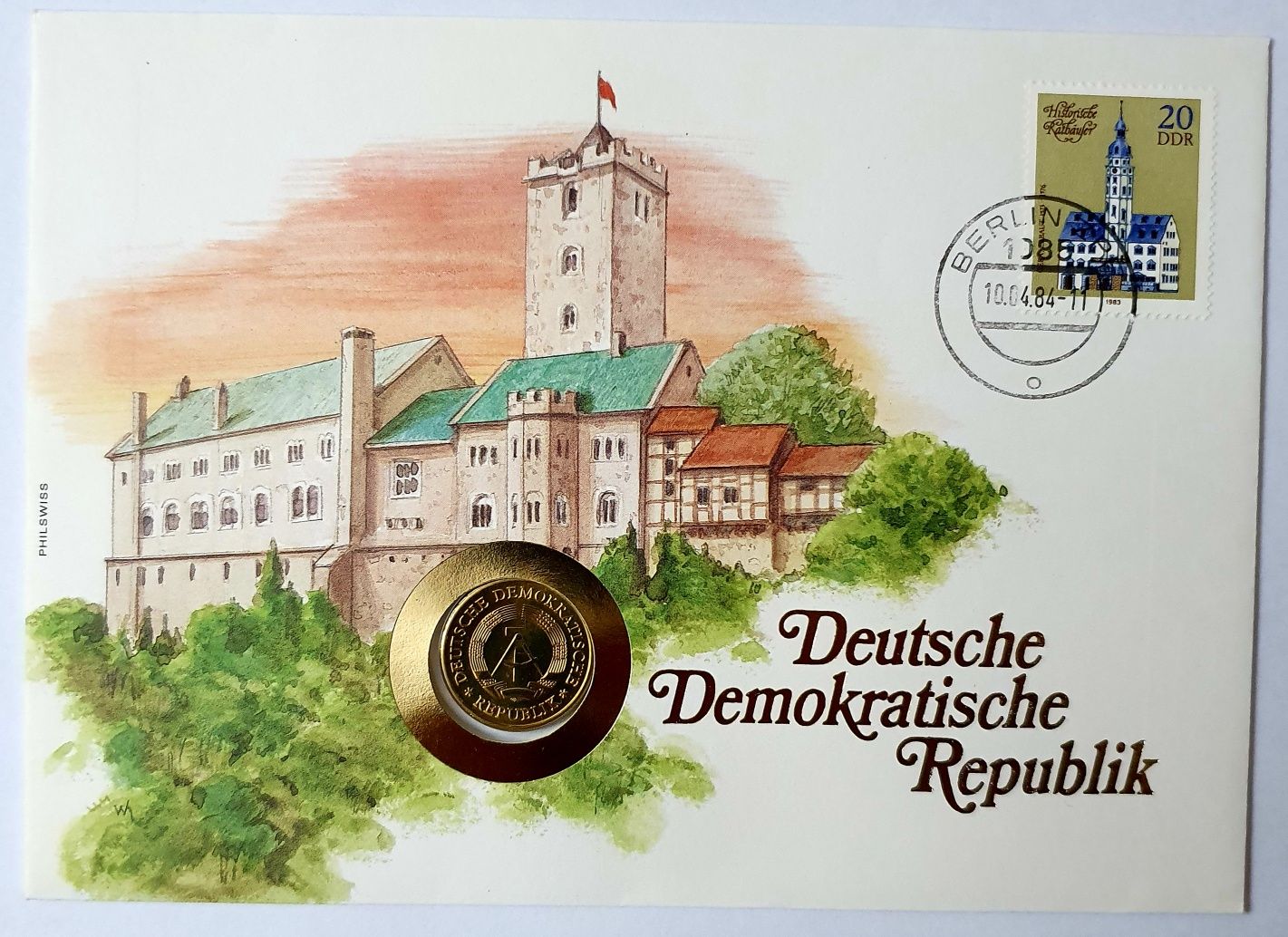DDR list numizmatyczny z monetą
