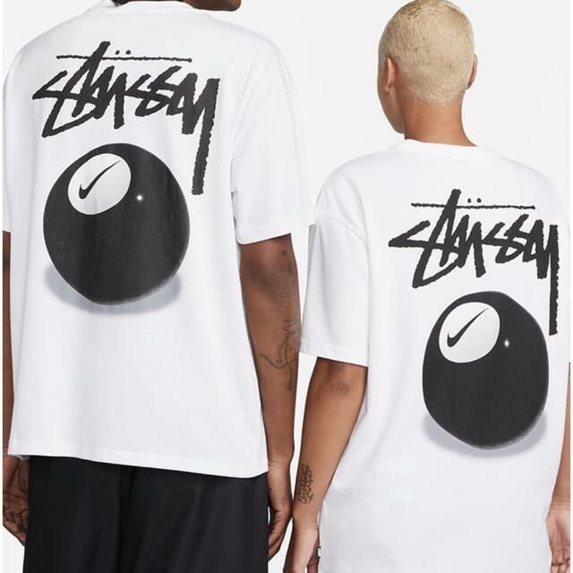 Мужская футболка Stussy x Nike 8 Ball tee white унисекс  Стусси Стуссі