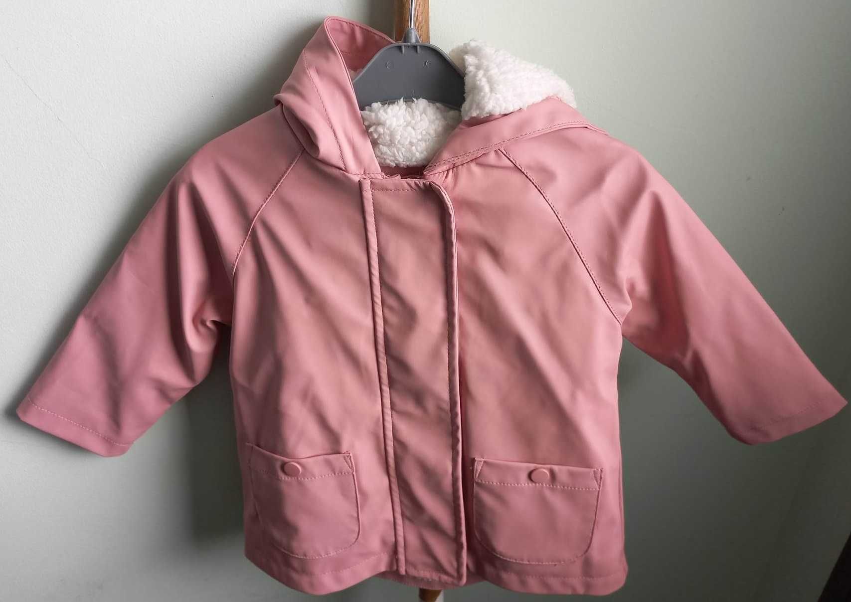 Parka cor de rosa com forro