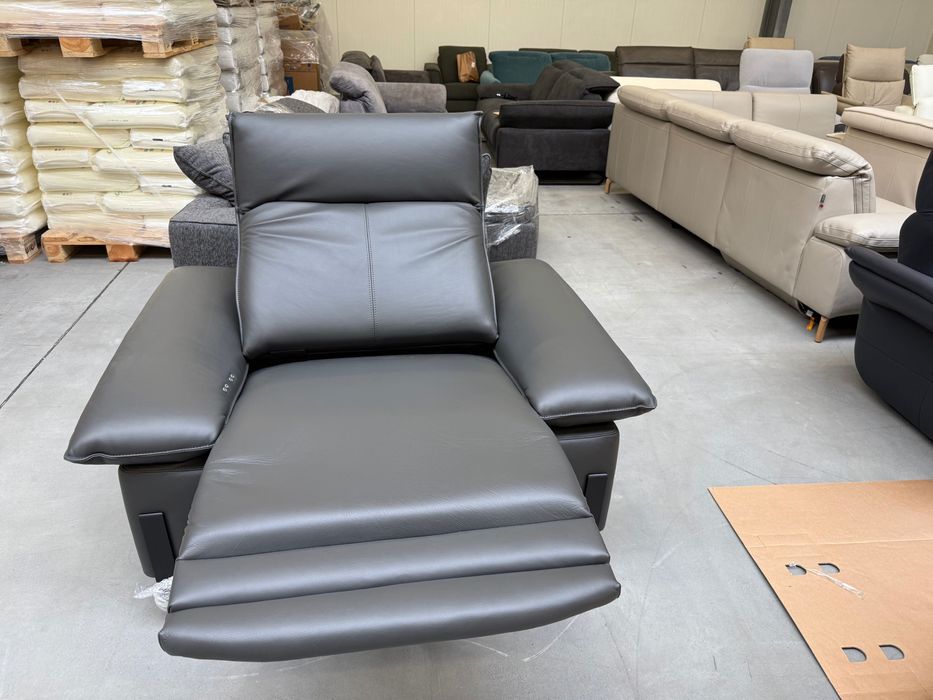 Skórzany komplet wypoczynkowy 2+1 z 3 funkcjami relaksu – elegancja