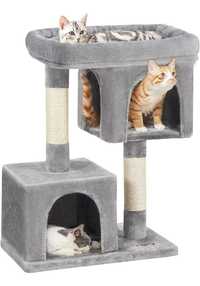 FEANDREA drapak kompaktowy dla kota z 2 domkami jasnoszary okazja
