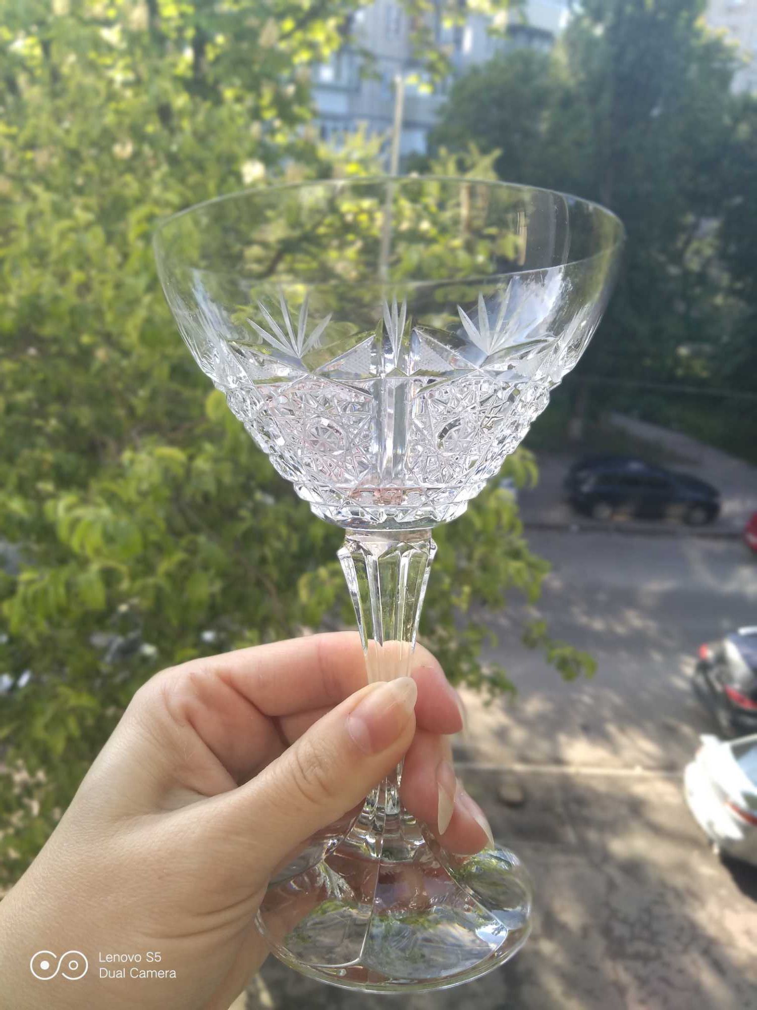 Хрустальные бокалы, шампанки (Богемия)