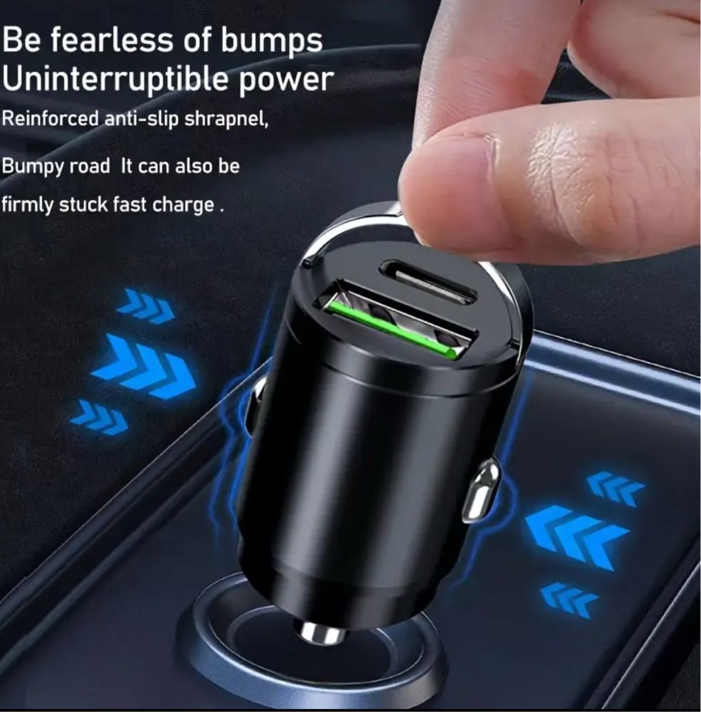 Адаптер для авто, швидка зарядка 36W | USB + Type-C
