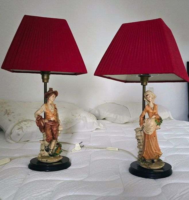 Candeeiros de mesa de cabeceira marfinite pintados à mão