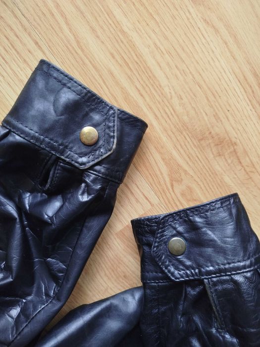 Czarna męska kurtka, płaszcz skórzana duży rozmiar
