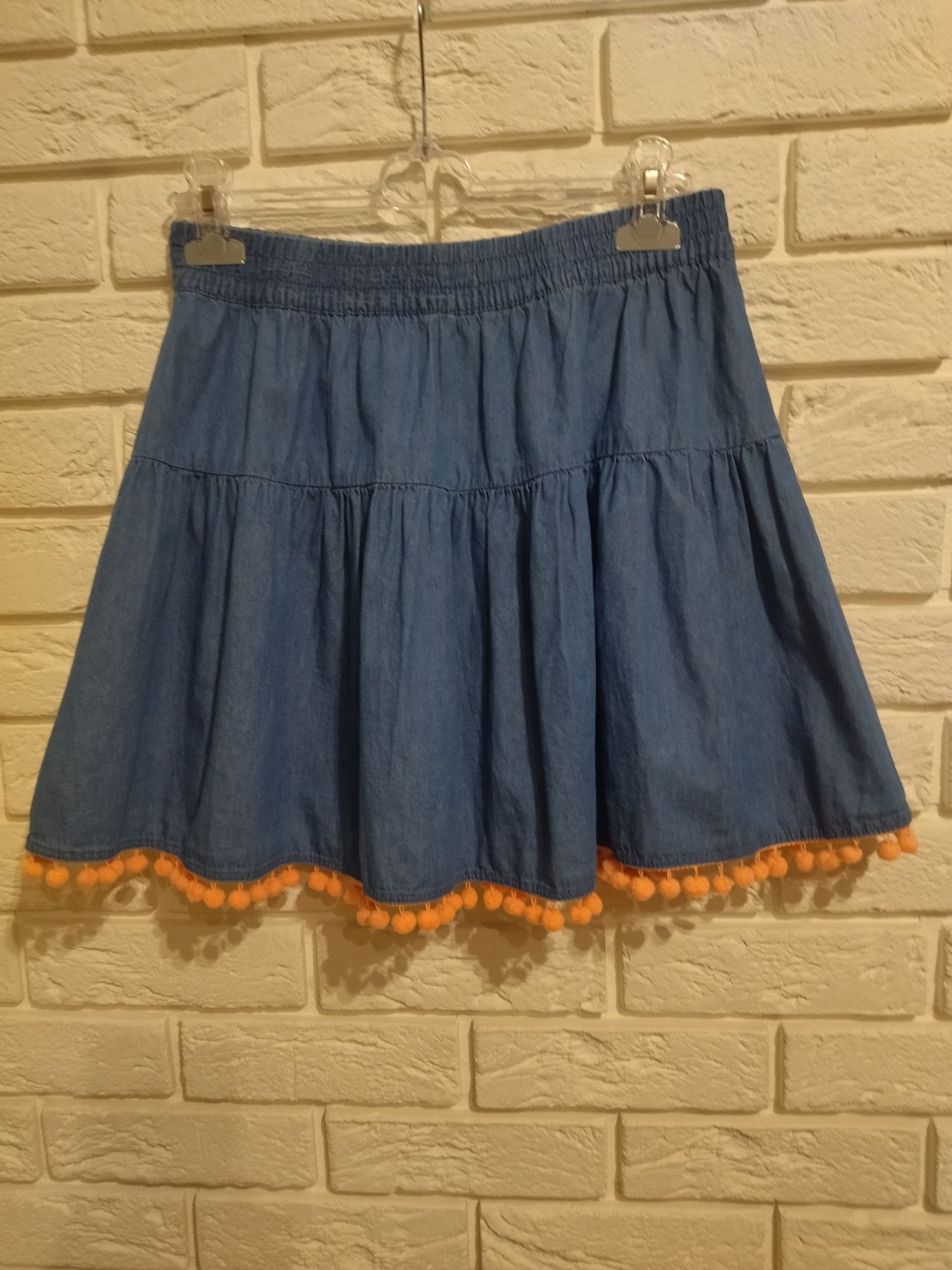 Dwie spódniczki dla dziewczynki , niebieskie  roz M i na 164 cm