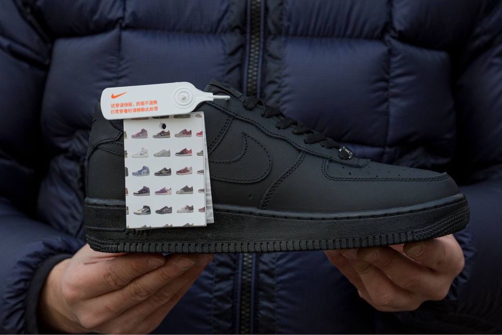 РОЗПООДАЖ‼️Кросівки Nike Air Force 1 Low Black Premium (Чорні),форси,е