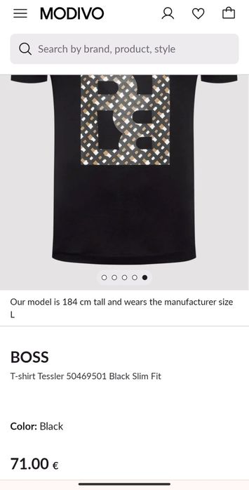 Футболка HUGO BOSS Tessler Slim fit big logo black (Розмір M)