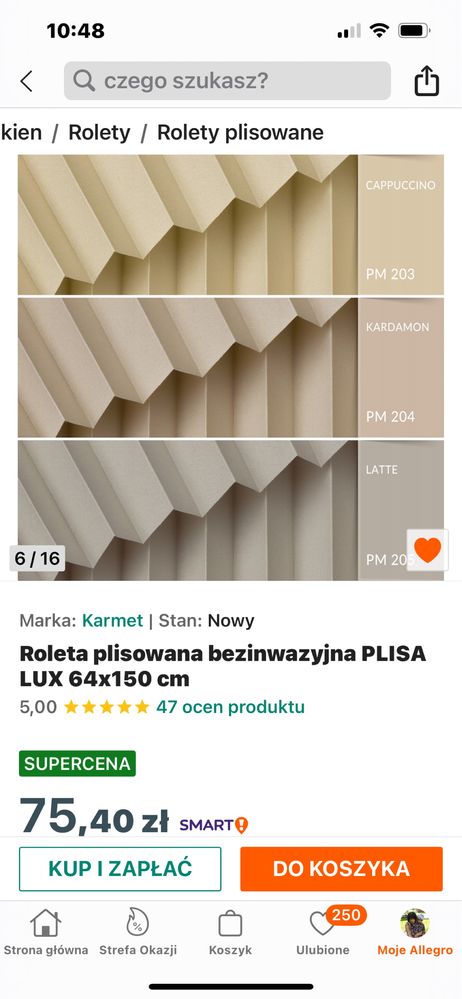 Rolety pliskowane