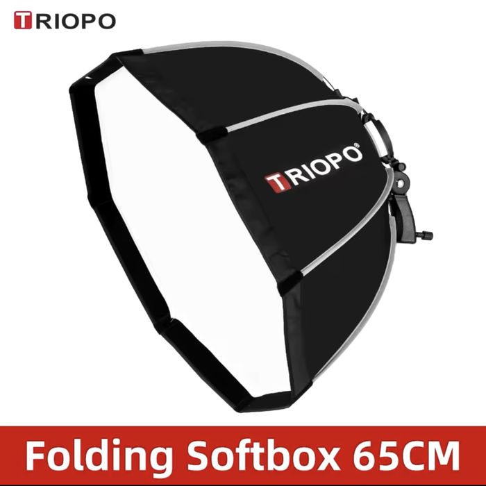 Софтбокс Triopo 65 см під накамерний спалах з ручкою тримачем (S-типу)