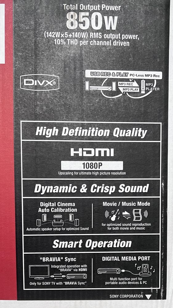 Home Theater Sony Dav-DZ660 como novo