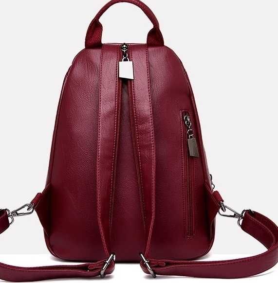 Женский кожаный модний жіночий рюкзак бананка женская сумка ранец 2в1