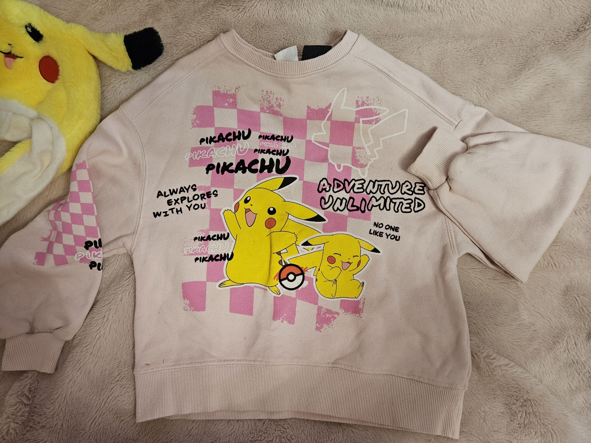 Zestaw Pokemon Pikachu Zara czapka i bluza r. 140