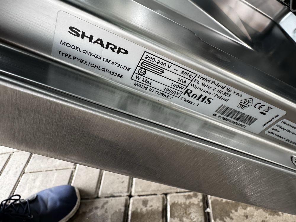 Zmywarka Sharp model Qw gx13f472ide  inox 60 cm 13 kompletów