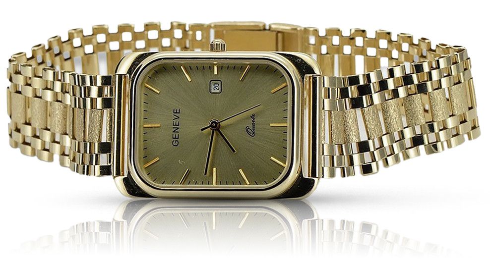 Złoty zegarek 14k 585 z bransoletą męski Geneve mw001y&mbw001y Gdańsk
