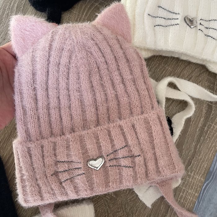 Зимовий набір шапка і хомут, тепла шапка на флісі для дівчинки 50-54