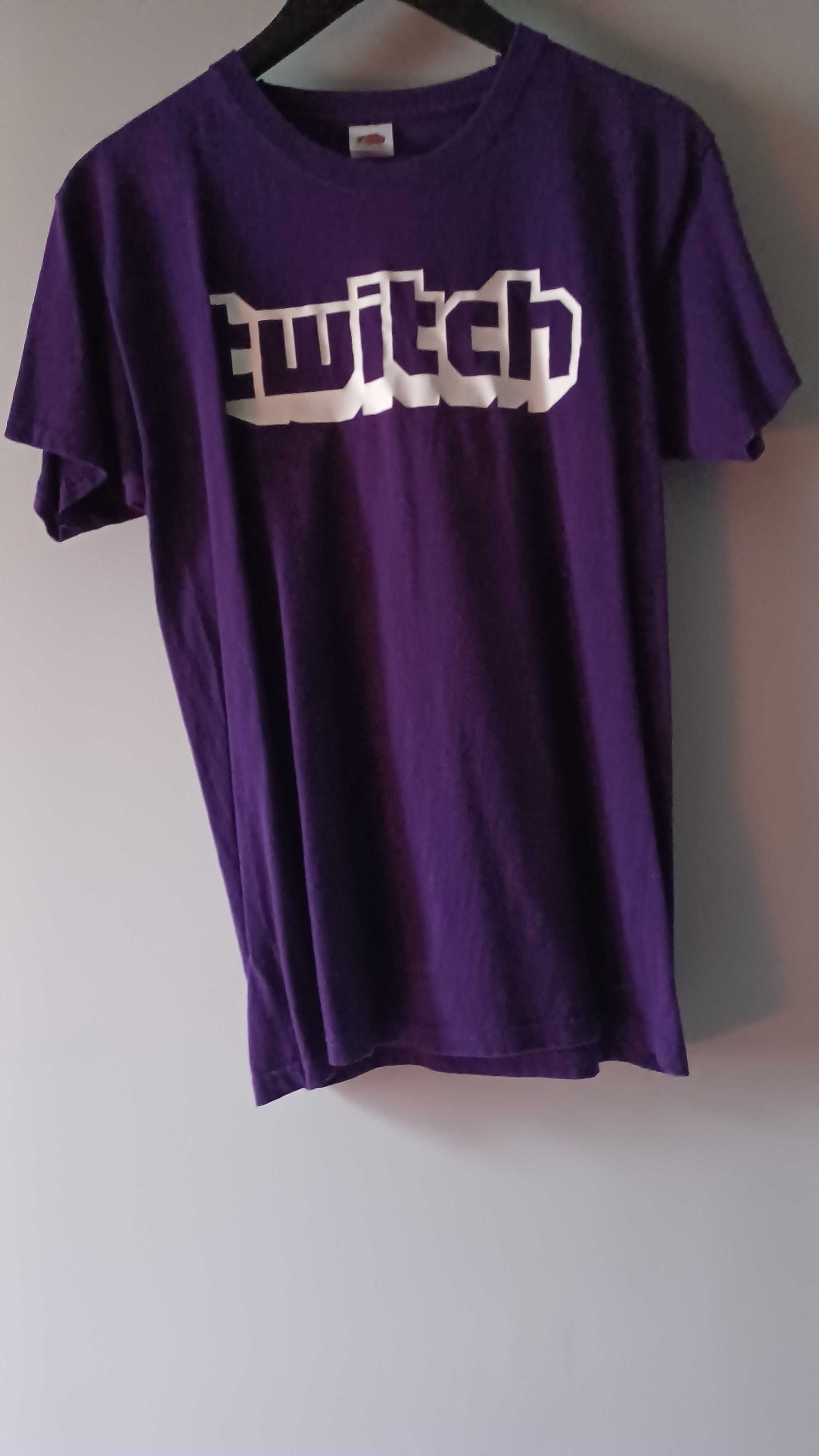 Koszulka Twitch gamer fioletowa nastolatki unisex