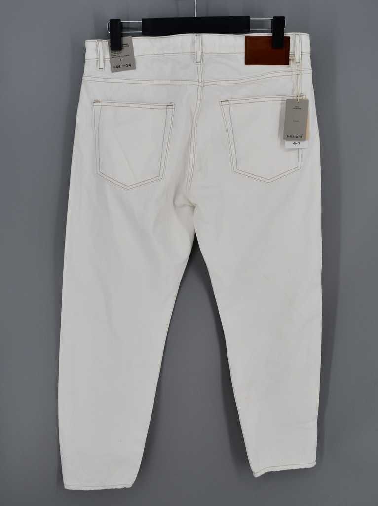 Kremowe jeansy MNG Man Ben tapered cropped 44 nowe z metką