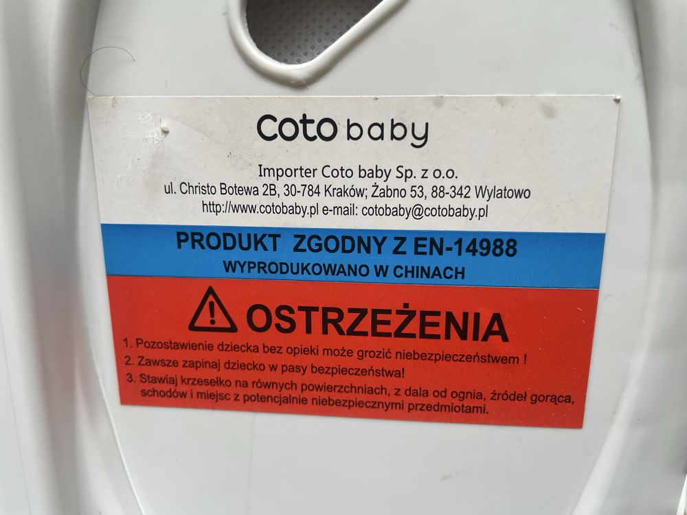 OKAZJA!!! Krzesełko do karmienia Zefir coto baby