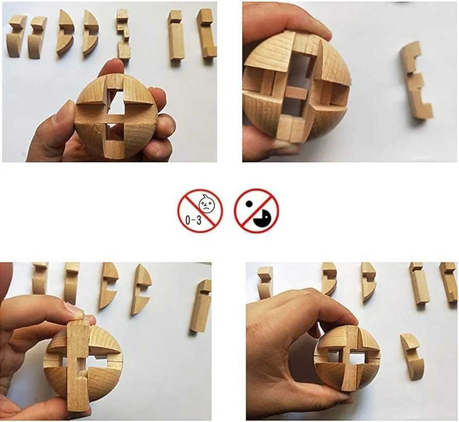 Дерев'яна головоломка 3D Wood Puzzles куля пазл шар деревянный