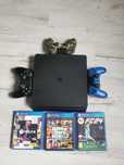 PS4 Slim 3 pady +3 gry