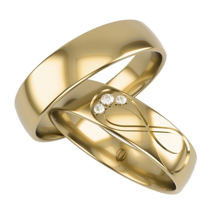 Obrączka serce Para obrączek złotych cyrkonie z sercem złoto 333 8K