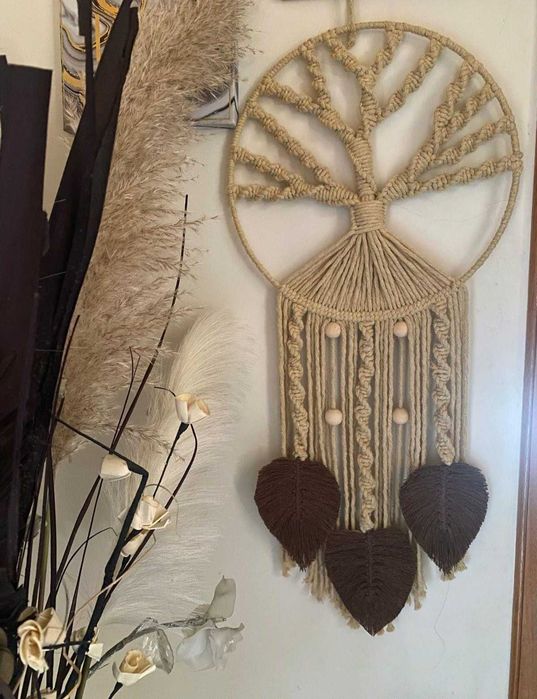 Painel Árvore da vida em Macramé