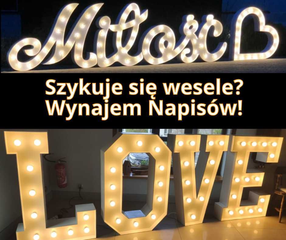 Wynajem Napisy LOVE Miłość, Cyfry 0-9