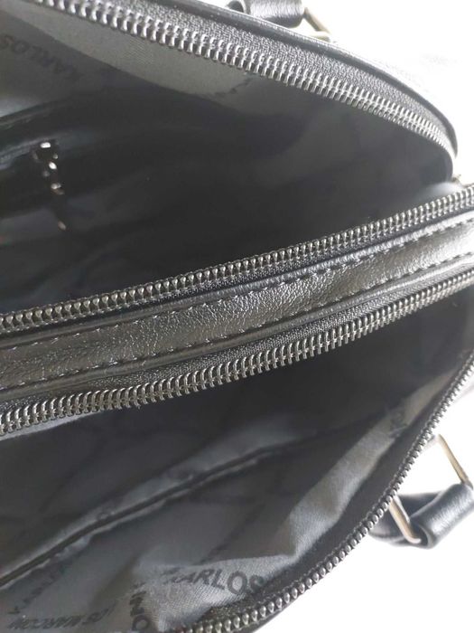 Сумка жіноча саквояж на два відділення мала чорна Karlos Marconi