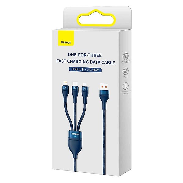 Baseus Flash Series Ⅱ kabel 3w1 do szybkiego ładowania USB-A do USB-C
