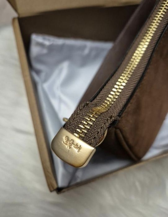 Сумка коричнева замш 24×15 см