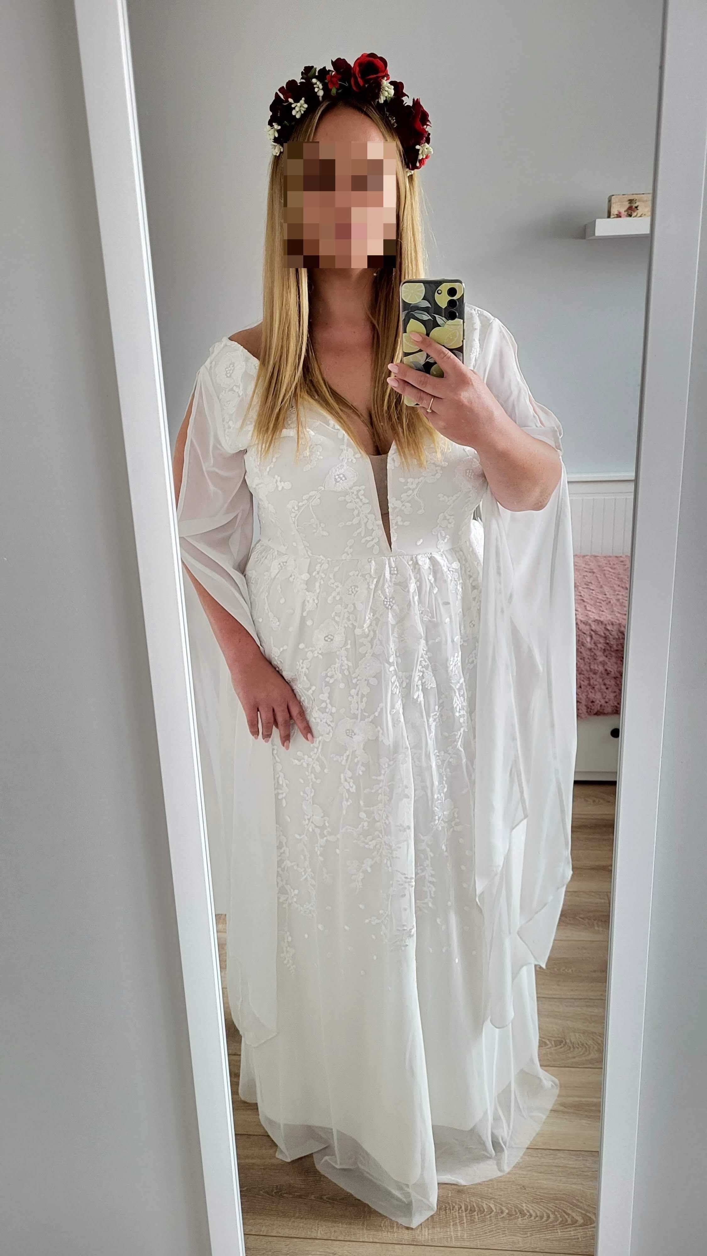 Suknia ślubna Boho Plus Size r.44