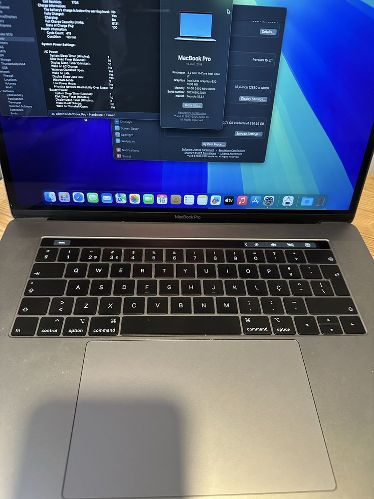 Macbook Pro 15" 2018 i7 | 16GB | 256GB imaculado