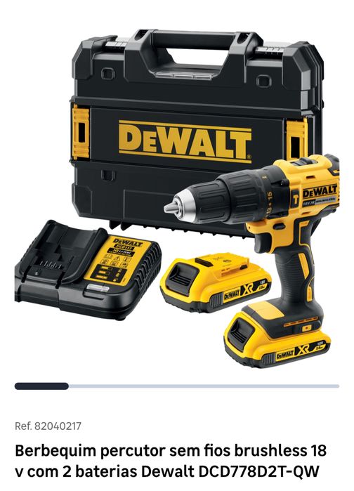 Berbequim dewalt Brushless DCD778D2T-QW 2 baterias 2ah e carregador