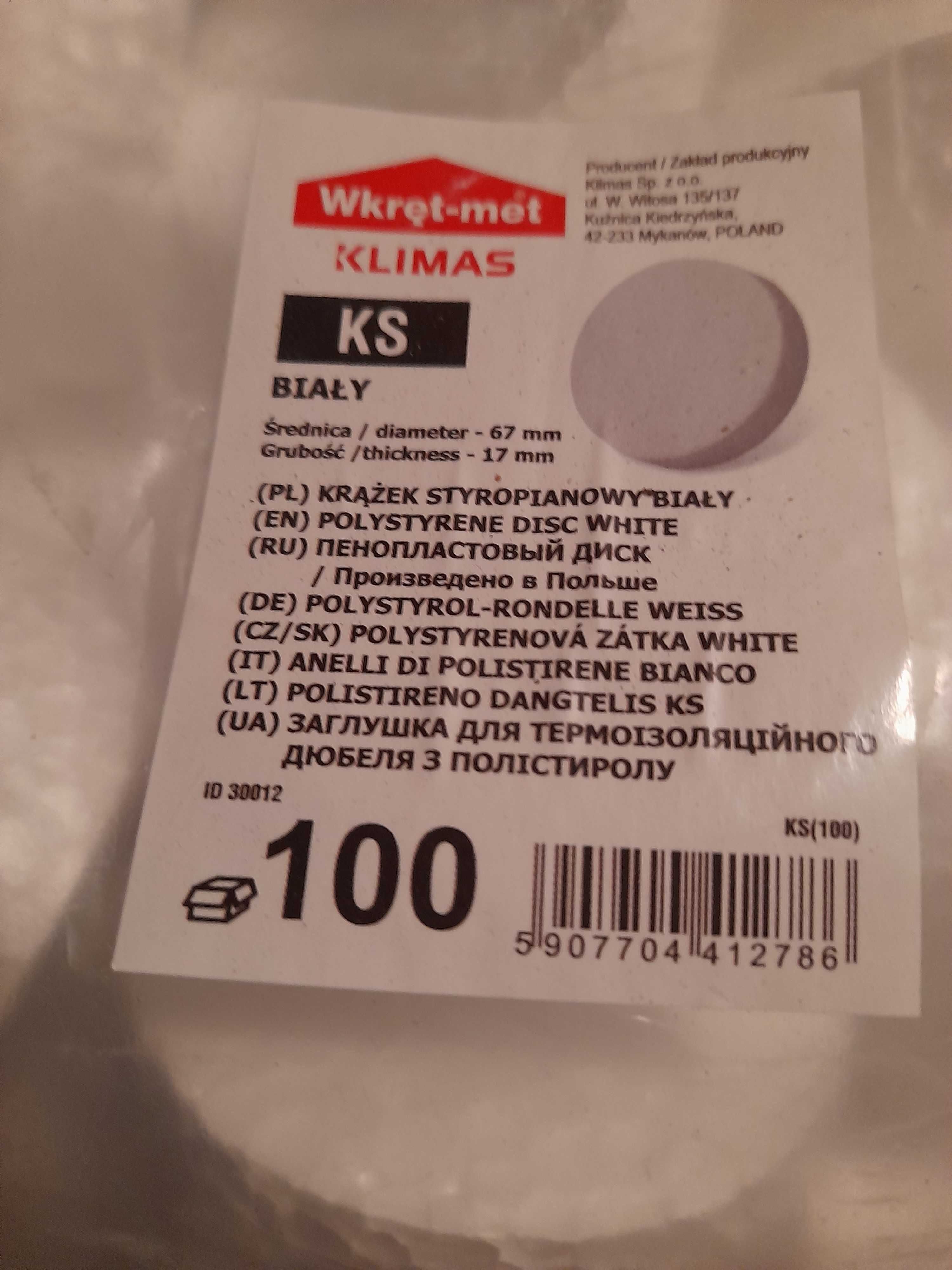 Kołki do mocowania styropianu 10x300 z zaślepkami 300 sztuk