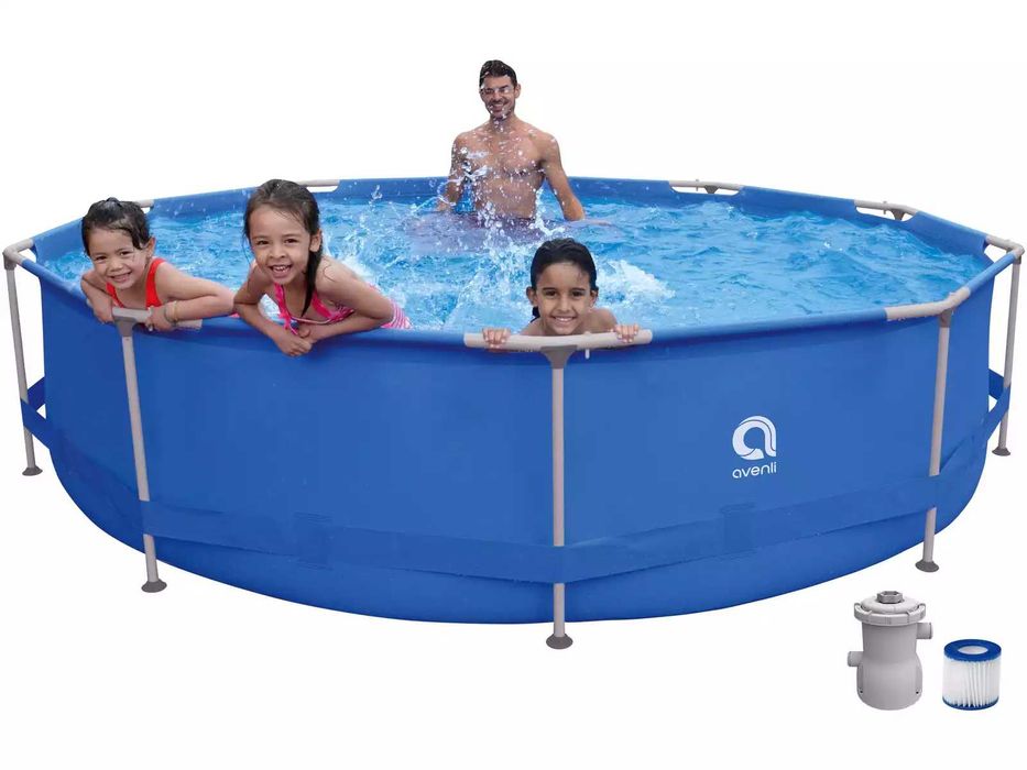 Piscina Super Round Pool Set 360x76 cm, com Depuradora + piso protetor