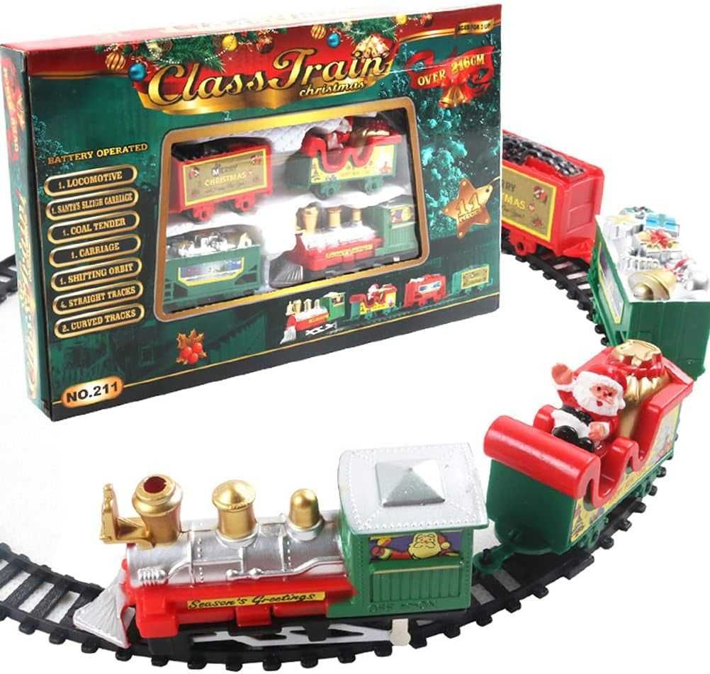 Elektryczny pociąg bożonarodzeniowy, zabawka pociąg elektryczny