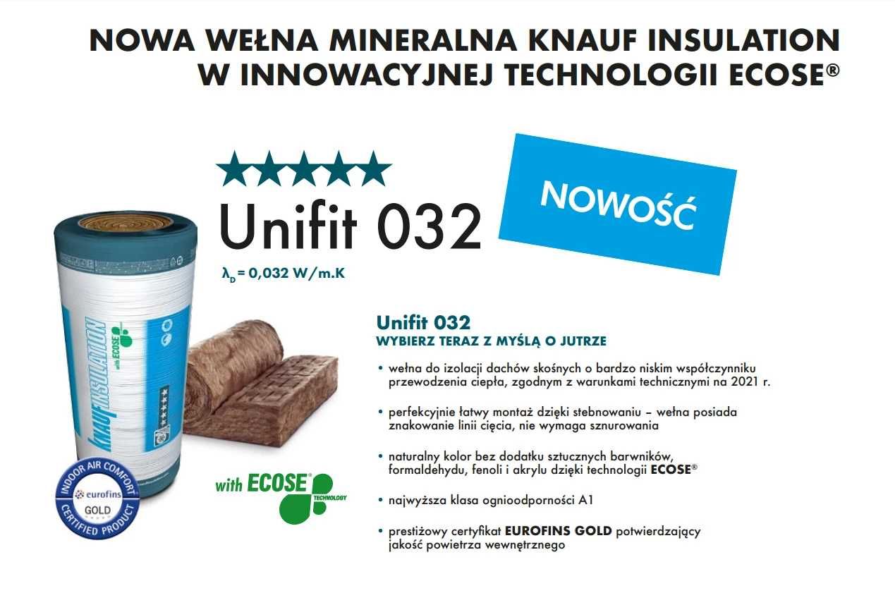 WEŁNA KNAUF 033 gr. 15cm gr. 20cm PROMOCJA!!!