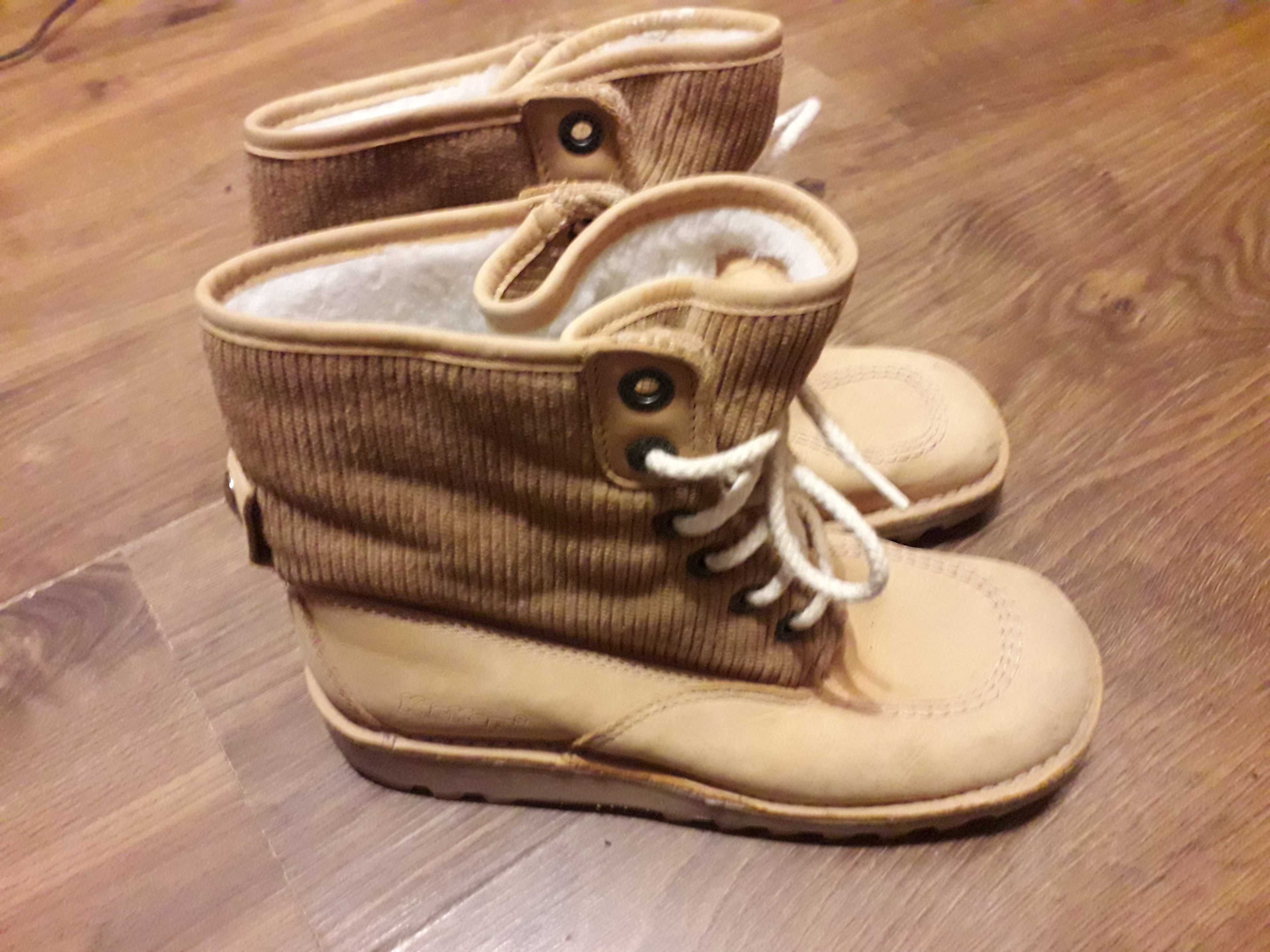 trapery  zimowe skórzane  ocieplane timberland