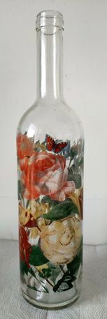Butelka ozdobna kwiaty