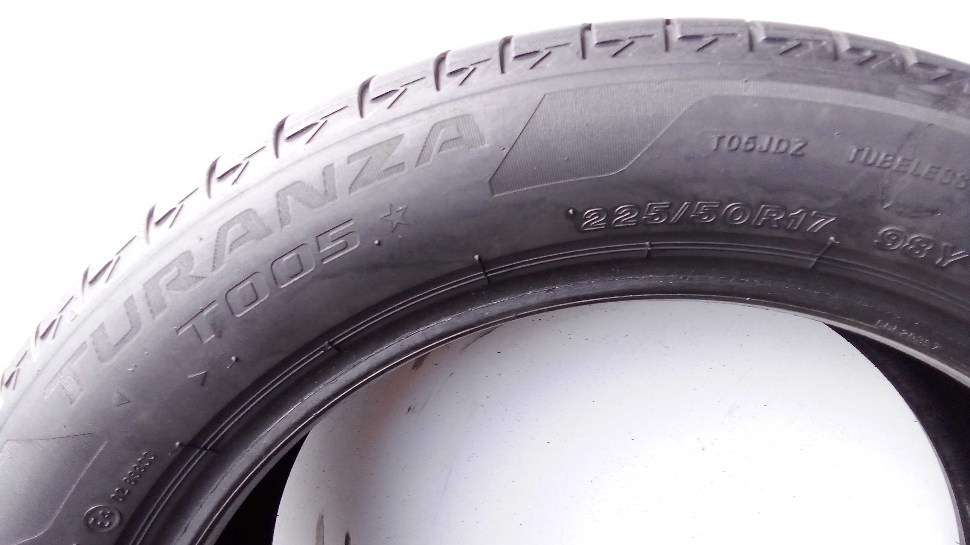 Opony Letnie Bridgestone 225x50x17 98W 100 zł sztuka