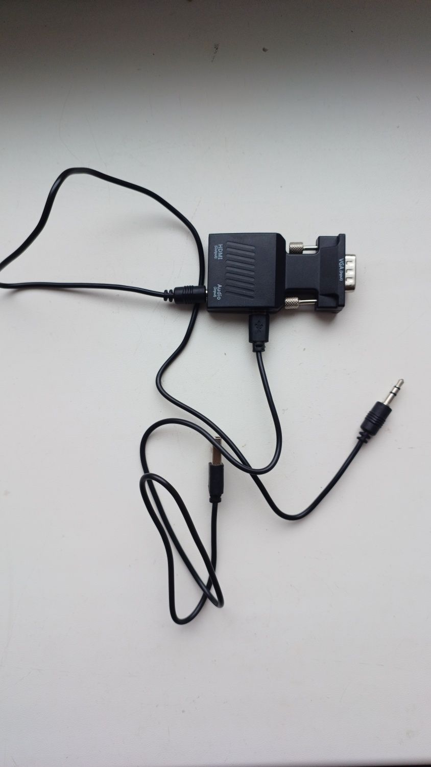 Переходник с VGA на HDMI c audio 3.5mm., адаптер, +кабель HDMI